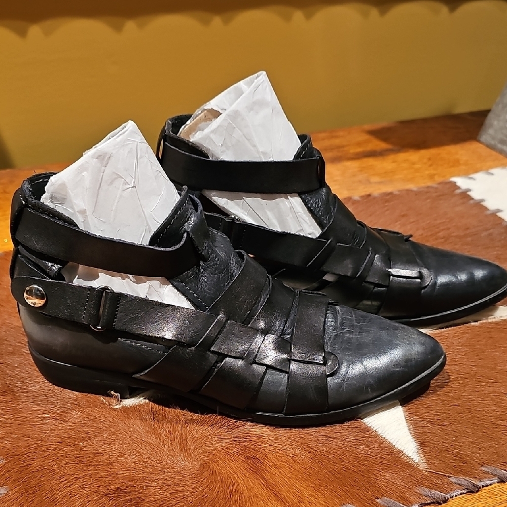Free People Black Ankle Boots with Modern Design